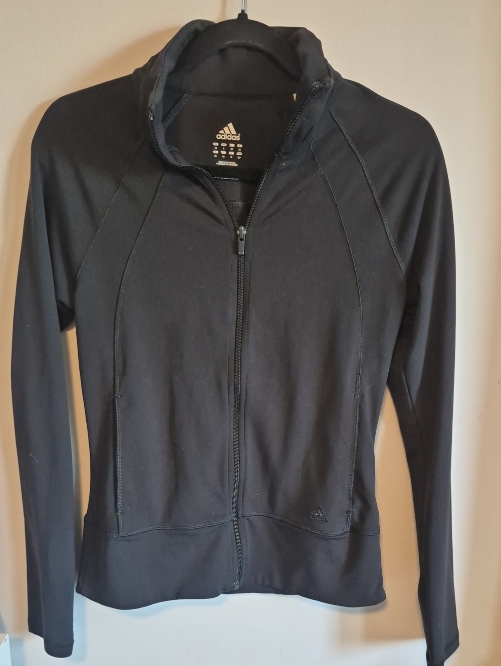 Adidas Women’s Black Full-Zip Fitted Activewear Track Jacket